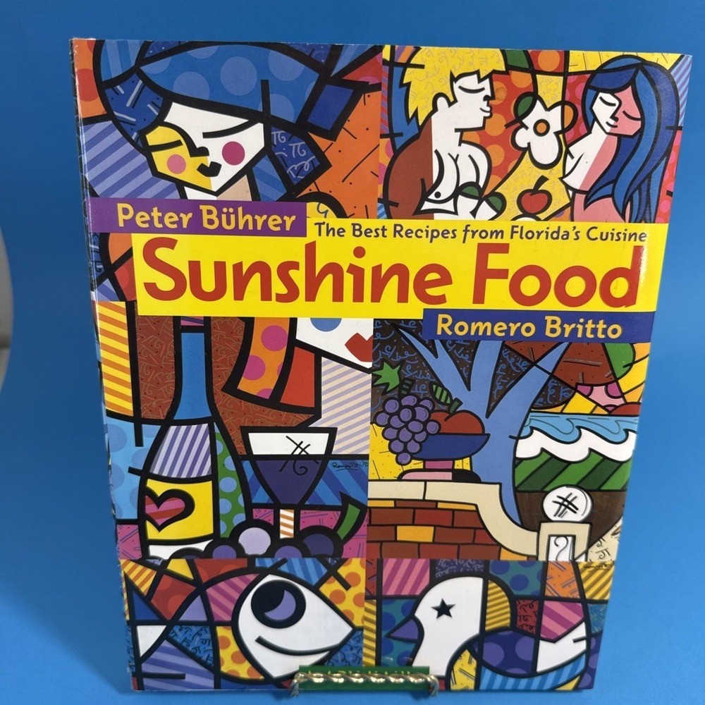 Romero‎ Britto Signed Florida Cuisine Hardcover Cookbook Art RARE VINTAGE
